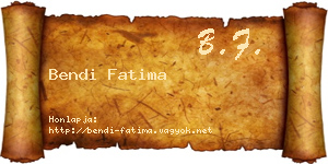 Bendi Fatima névjegykártya